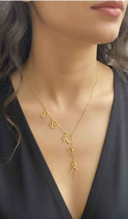 Elora Veyn Kadın Kişiye Özel İsim Çelik Y Kolye