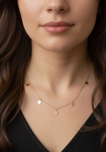 Elora Veyn  Kadın Pullu Çelik Kolye